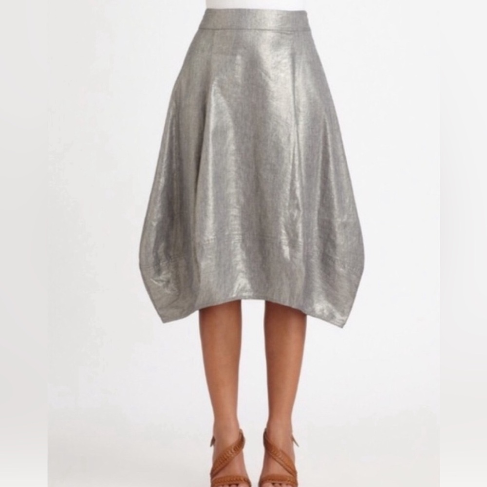 Eileen Fisher Silver Linen Skirt
